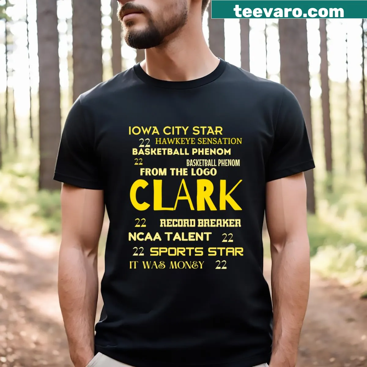 Caitlin Clark 22 Iowa sports graphic on a casual t-shirt — on a men's t-shirt