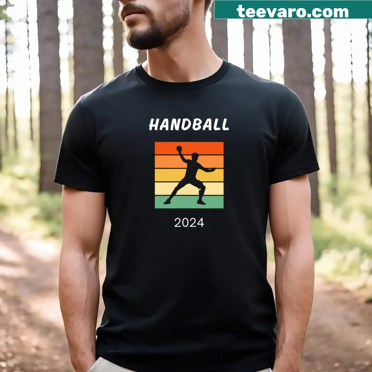Essential T-shirt featuring handball typography — on a men's t-shirt