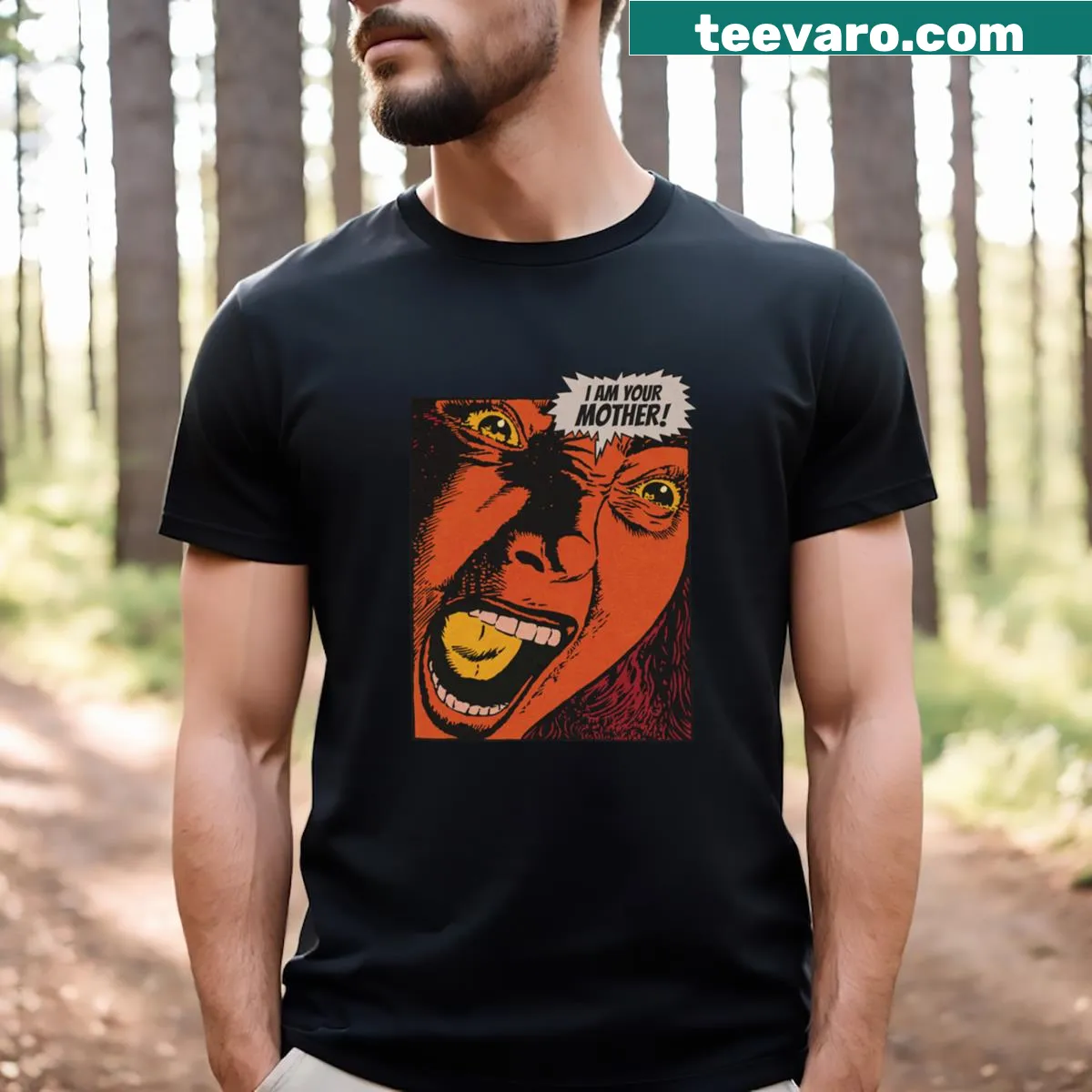 Vintage-style T-shirt celebrating motherhood — on a men's t-shirt