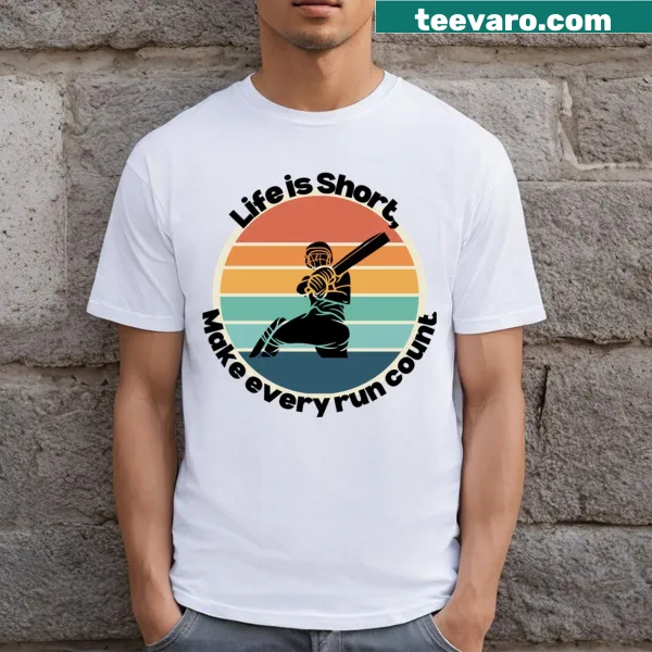 Motivational running-themed t-shirt with bold lettering