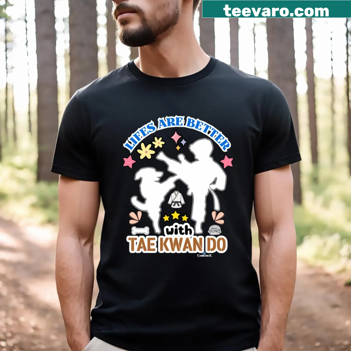 Tae Kwon Do-themed t-shirt with encouraging message — on a men's t-shirt