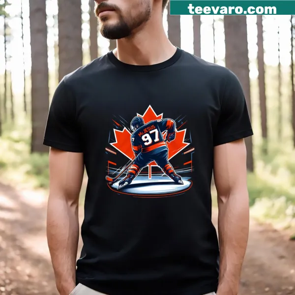 Illustrated T-shirt celebrating Connor McDavid with the phrase 'Mcjesus'
