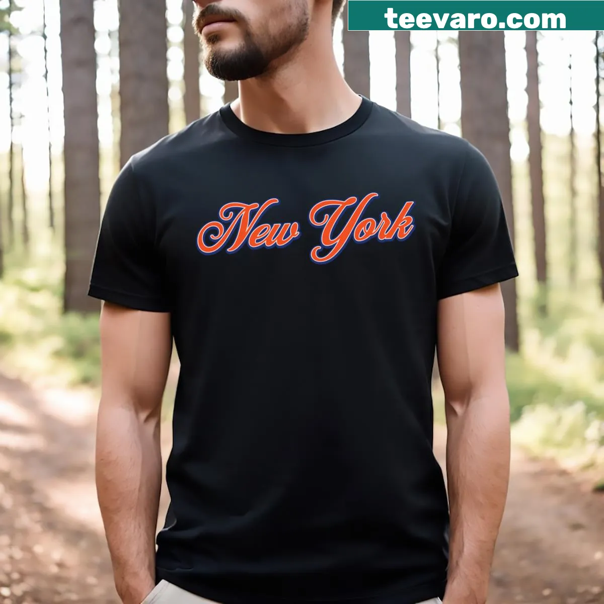 New York T-shirt with iconic city design — on a men's t-shirt