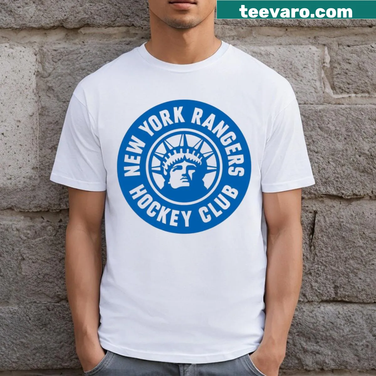 New York Rangers badge emblem on a T-shirt. — on a men's t-shirt