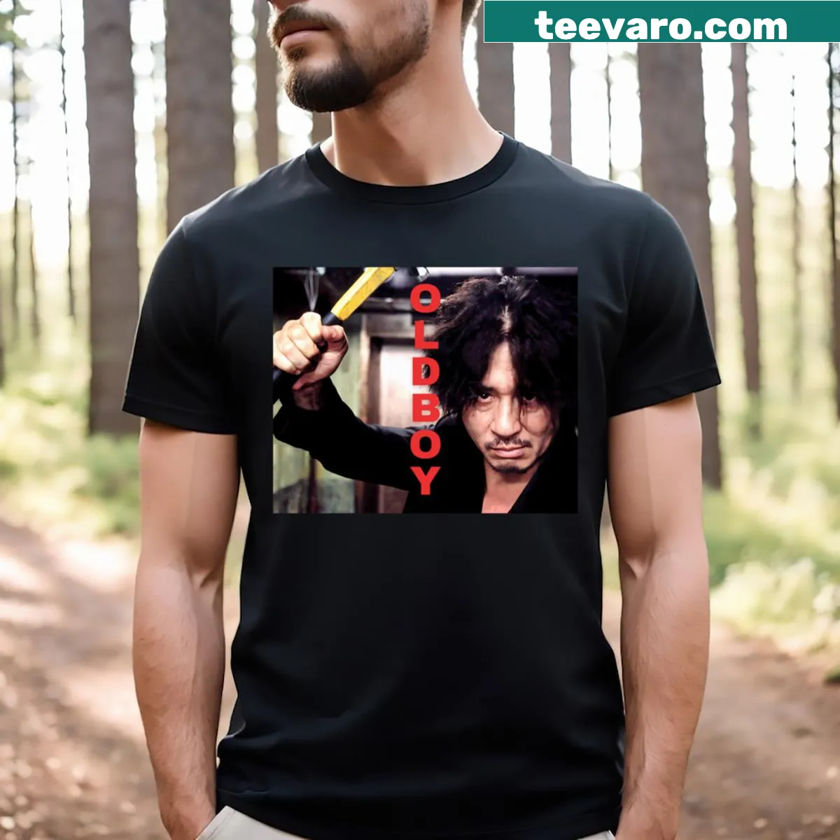 Classic typography design featuring 'Oldboy' text — on a men's t-shirt