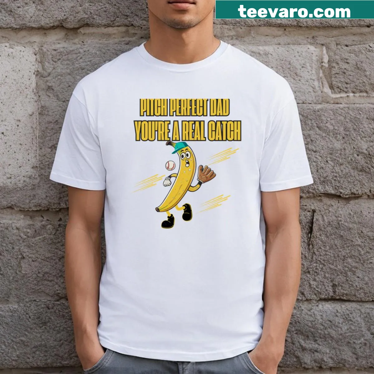 Funny T-shirt for dads with punny text — on a men's t-shirt