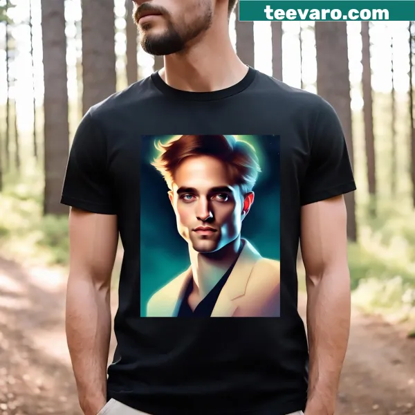 Charming illustration of Robert Pattinson on a t-shirt
