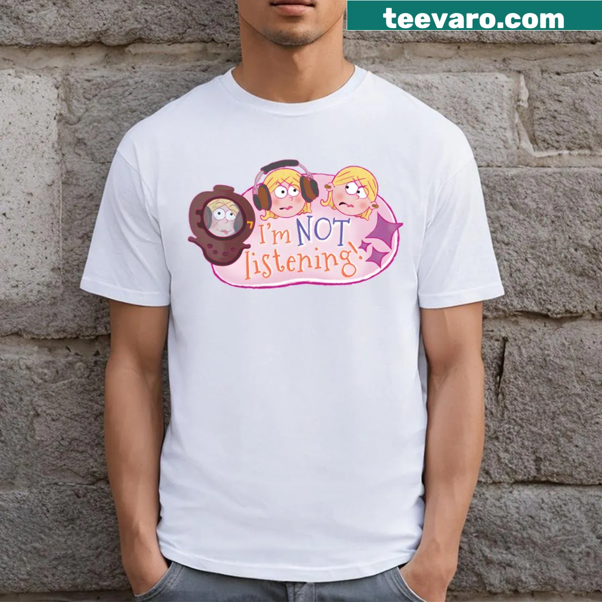 Vintage-style t-shirt with cartoon characters for kids' birthdays — on a men's t-shirt