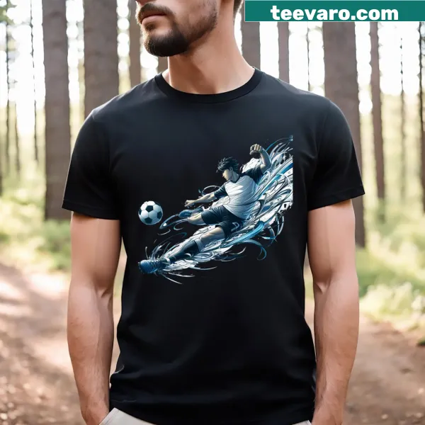 Soccer Player T-shirt with dynamic graphic design
