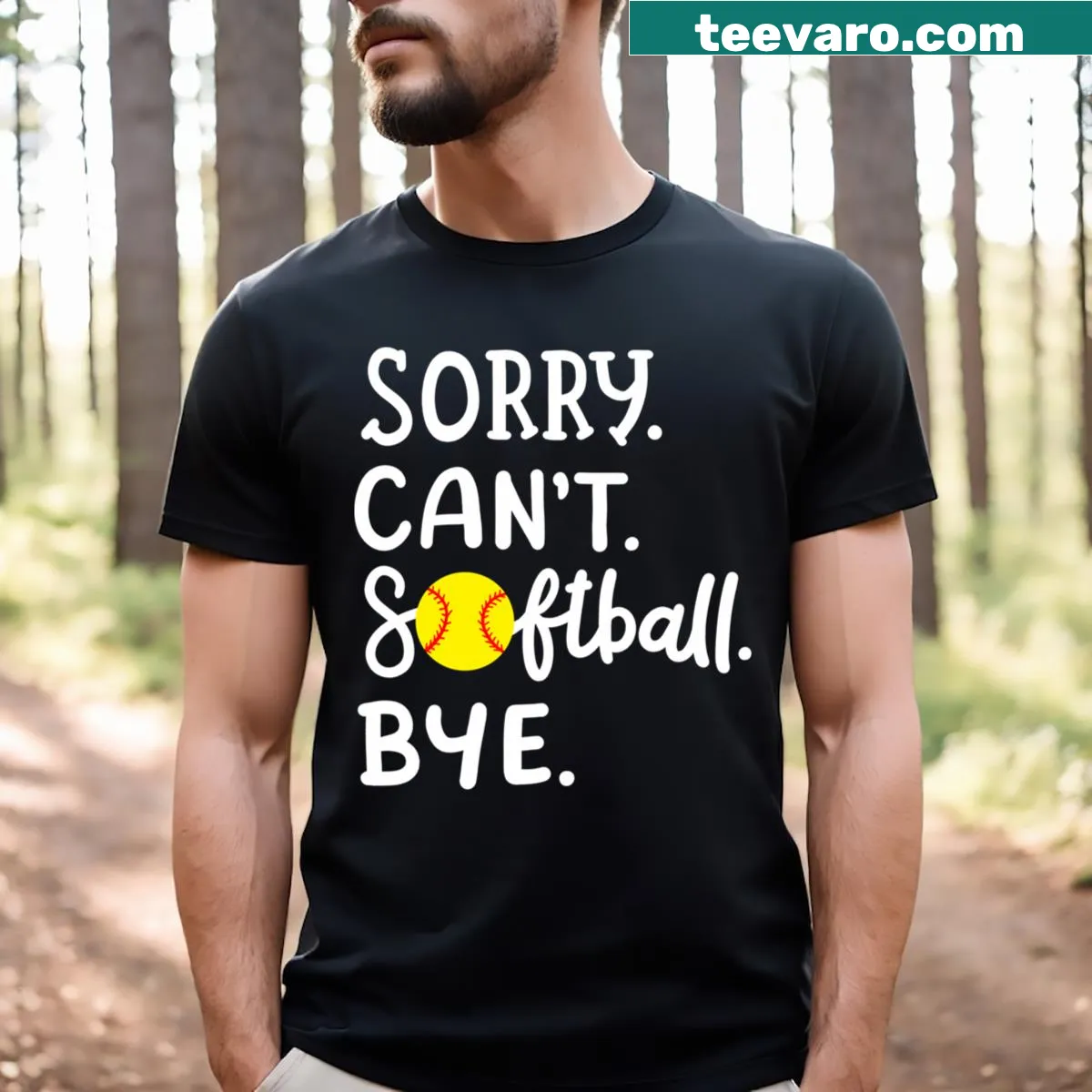 Softball player t-shirt with motivating design — on a men's t-shirt