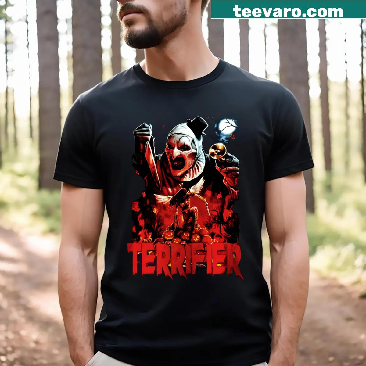 Vintage Halloween horror films T-shirt with humorous graphic — on a men's t-shirt