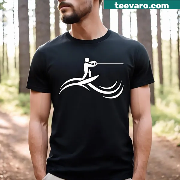 Exciting graphic of a wakeboarder on a t-shirt
