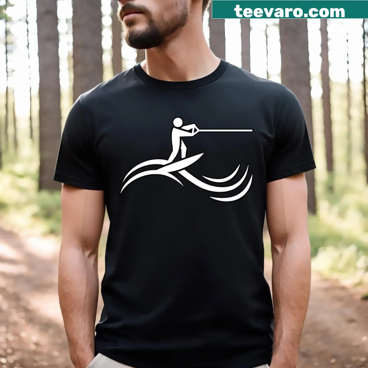 Exciting graphic of a wakeboarder on a t-shirt — on a men's t-shirt