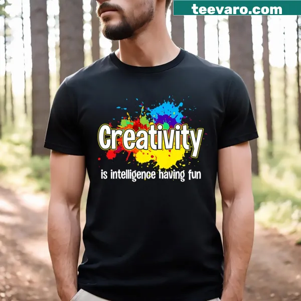 Creative T-shirt for art teachers with hand-lettered design.