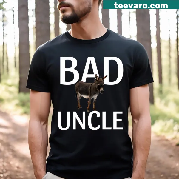 Funny t-shirt for uncles with bold 'Bad Ass Uncle' text