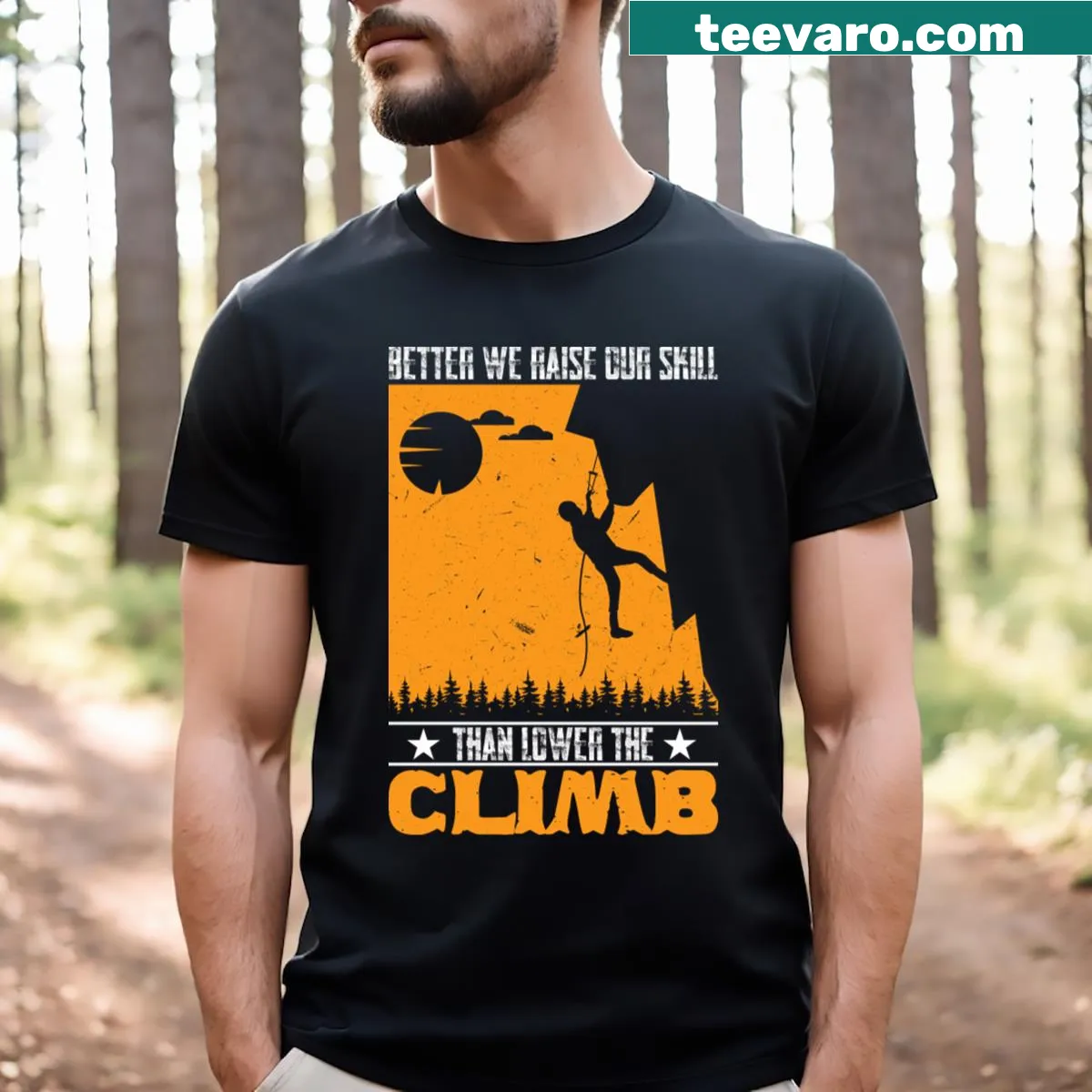 Motivational phrase t-shirt emphasizing skill development — on a men's t-shirt