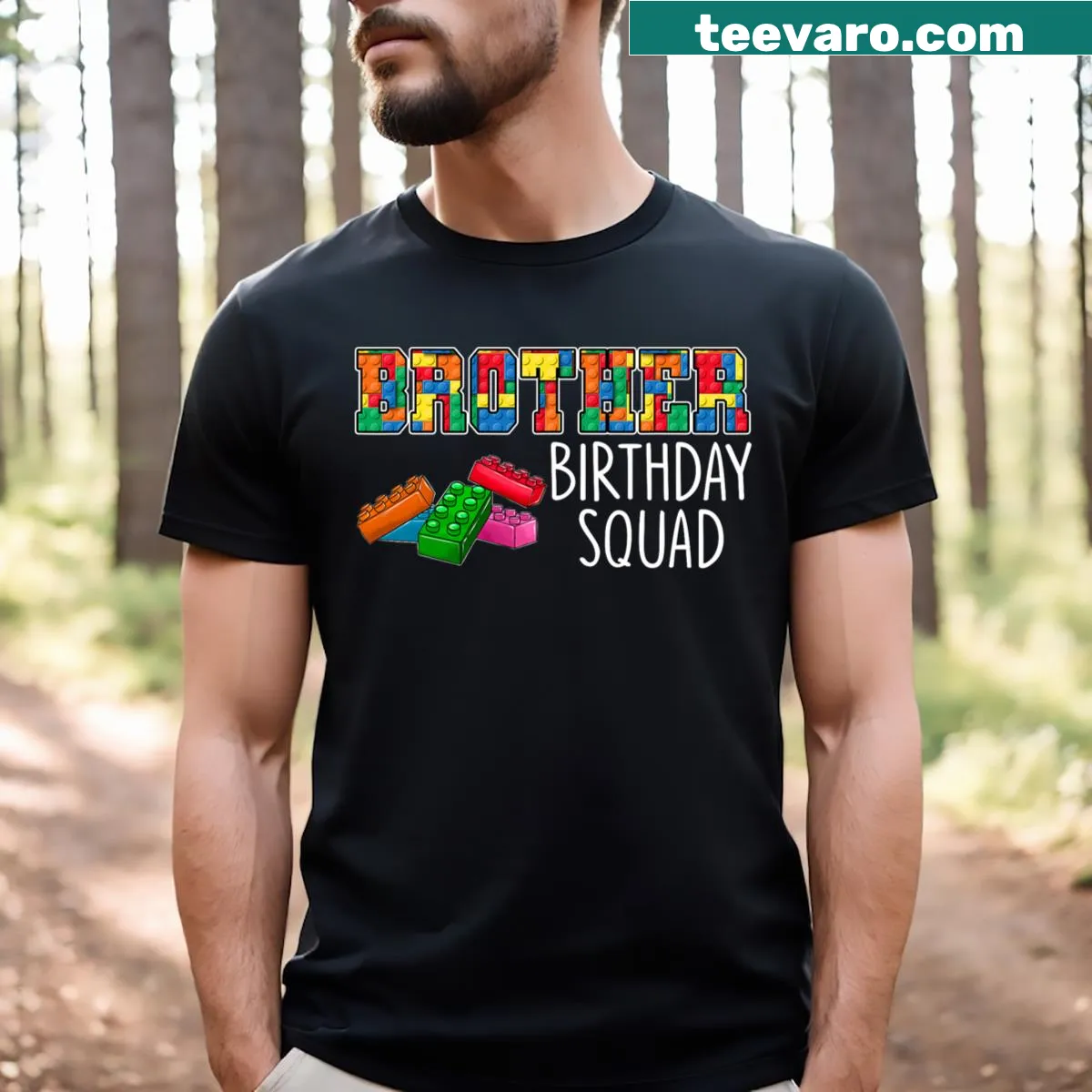 Playful birthday t-shirt for the brother of the birthday boy — on a men's t-shirt