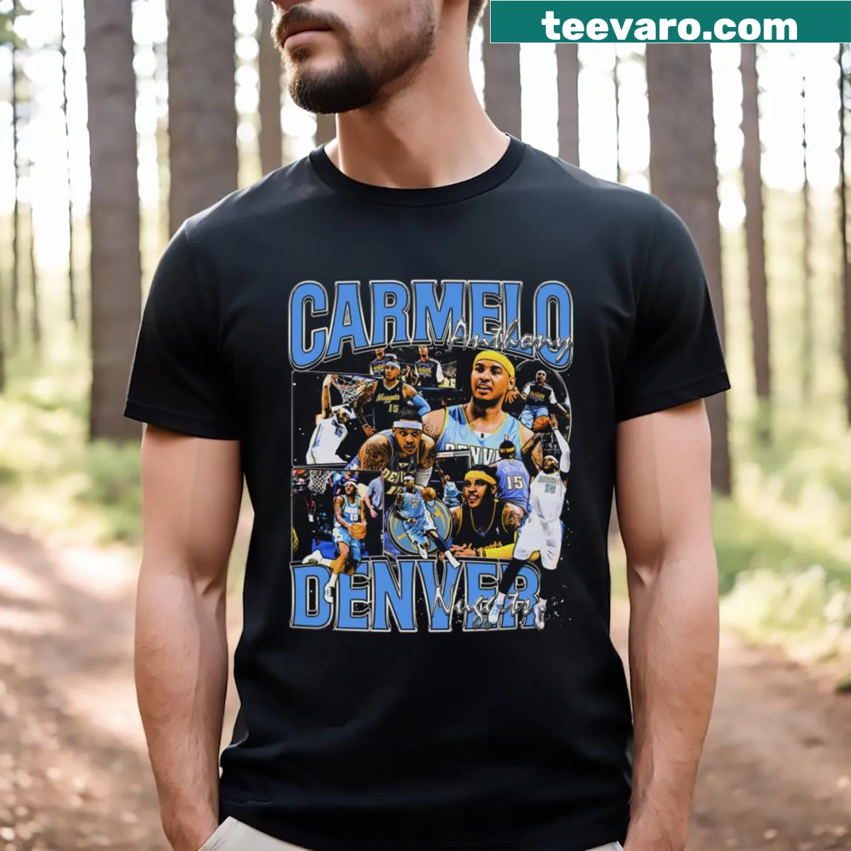 Carmelo Anthony vintage t-shirt with retro graphic — on a men's t-shirt