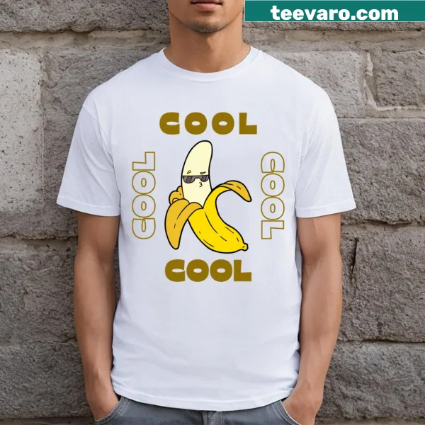 Funny T-shirt featuring a cartoon banana design