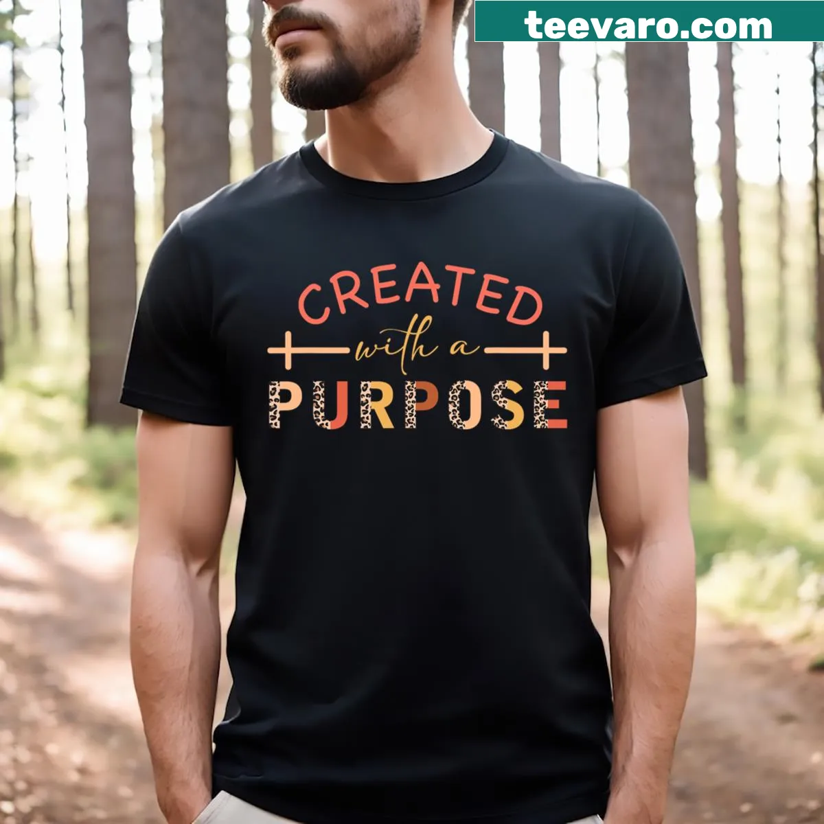 Inspirational Christian quote t-shirt emphasizing purpose — on a men's t-shirt