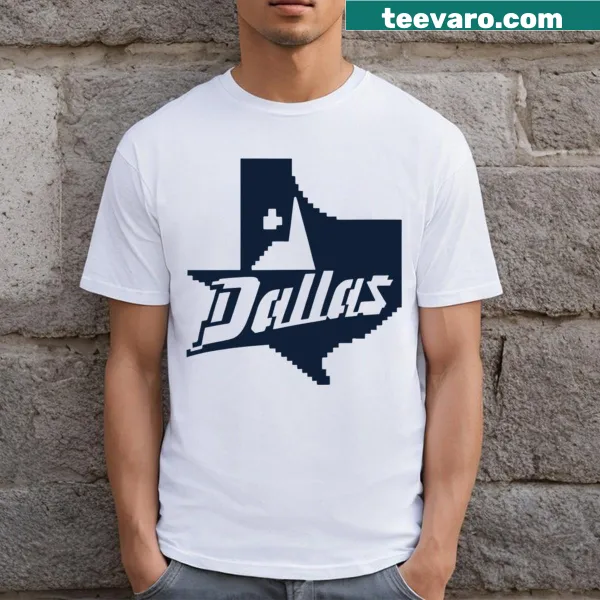 Pixel art design featuring the Dallas logo on a T-shirt