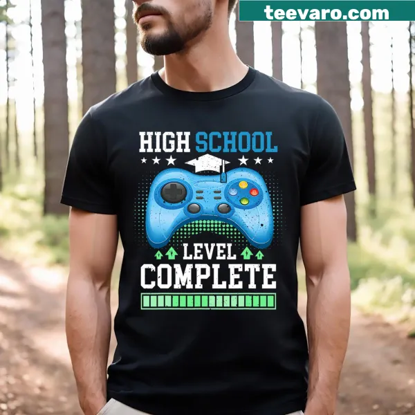 Funny gaming-themed graduation t-shirt for seniors