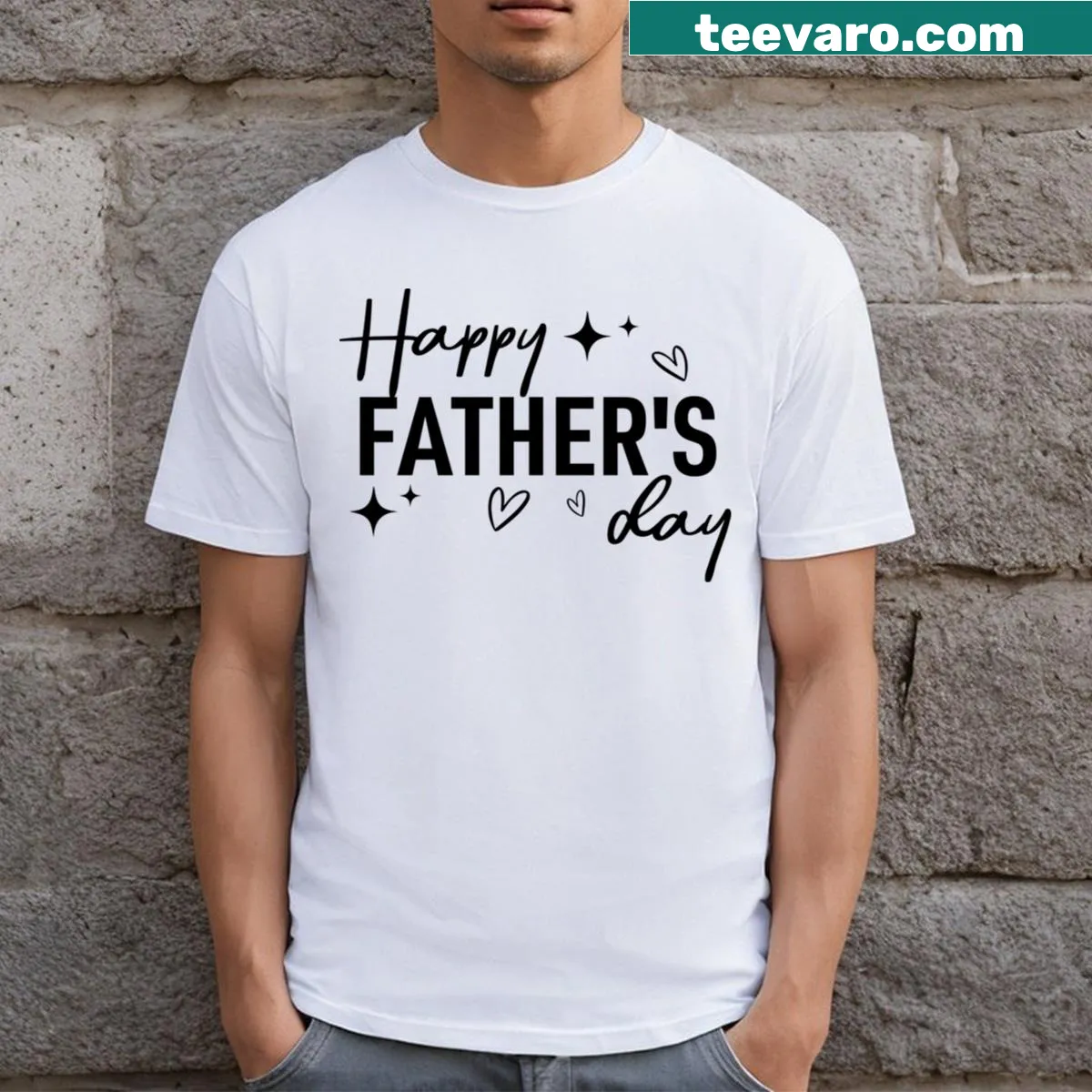 Heartfelt Father's Day shirt for dads with warm typography — on a men's t-shirt