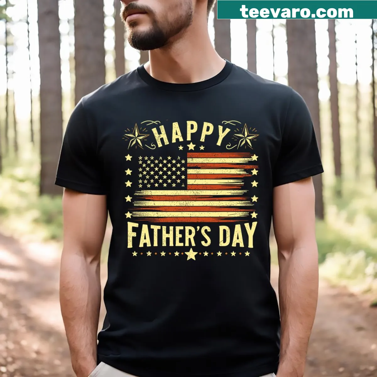 Simple typography T-shirt with a Father's Day message — on a men's t-shirt
