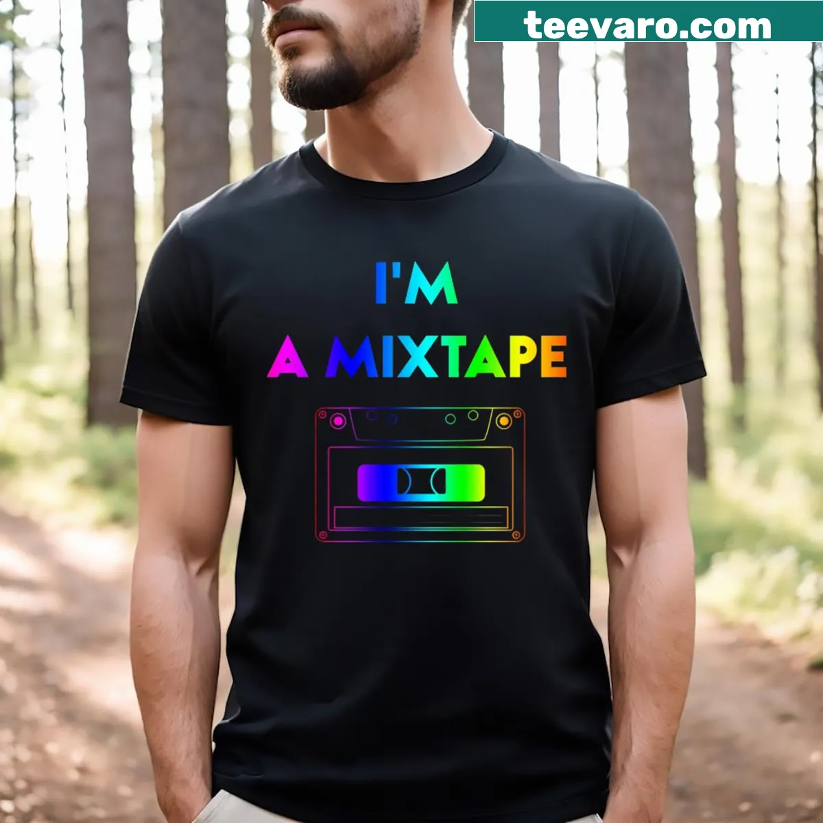 T-shirt with text I'm A Mixtape for LGBT Pride Month — on a men's t-shirt