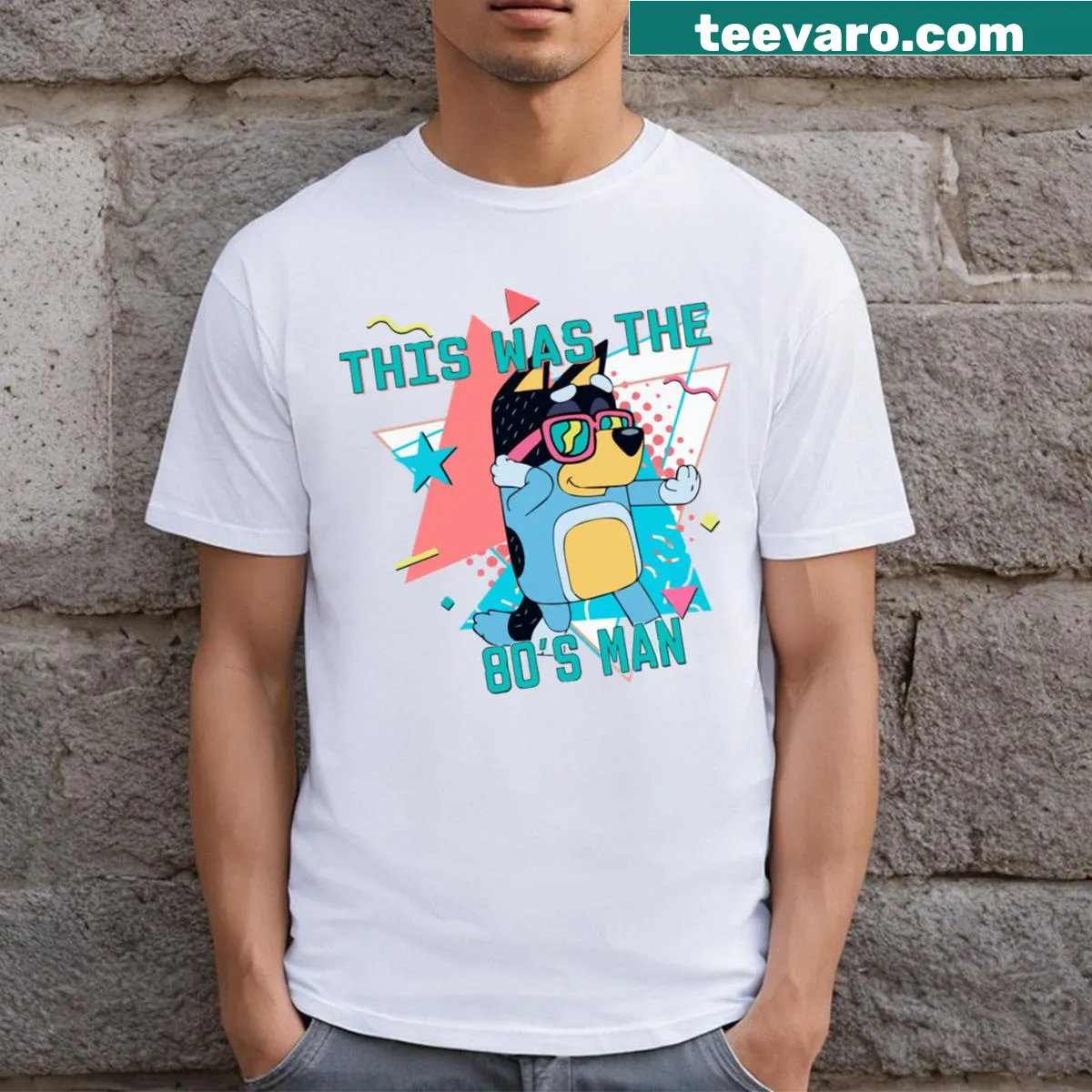 T-shirt with nostalgic text It Was The 80s Man — on a men's t-shirt
