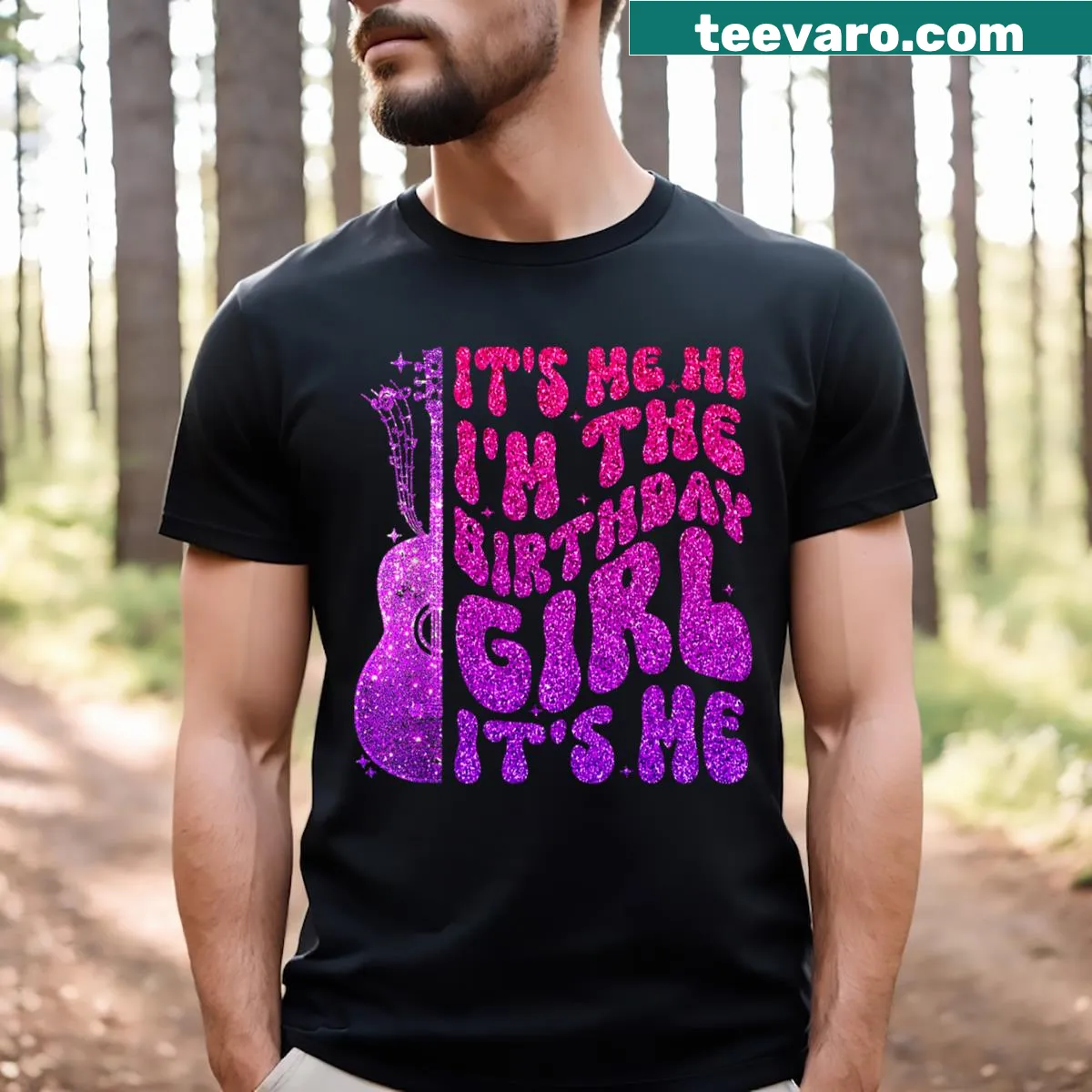 Cute t-shirt for birthday girls with playful birthday-themed text — on a men's t-shirt