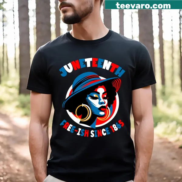 Juneteenth Black Freedom Day 1865 T-shirt in red, white, and blue