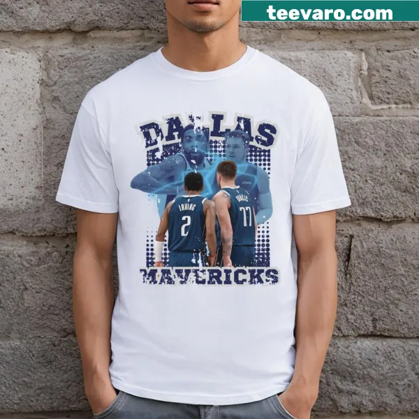 Retro t-shirt featuring Kyrie Irving and Luka Doncic