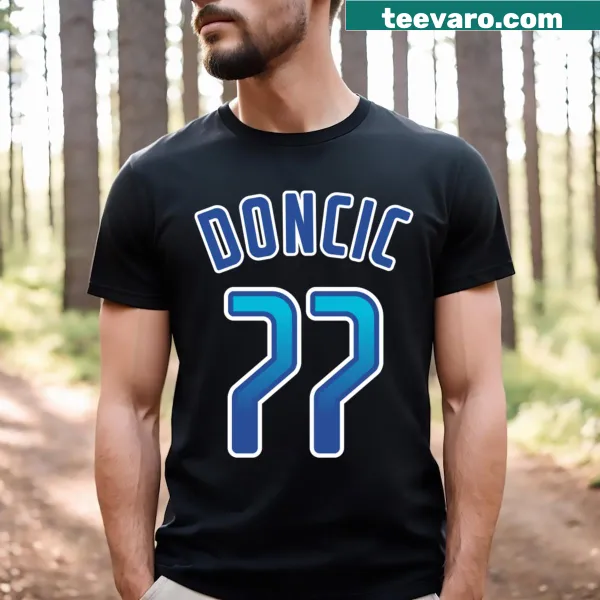 Luka Doncic 77 graphic on a T-shirt