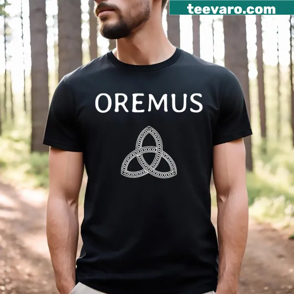 Stylish typography t-shirt featuring the name 'Oremus'