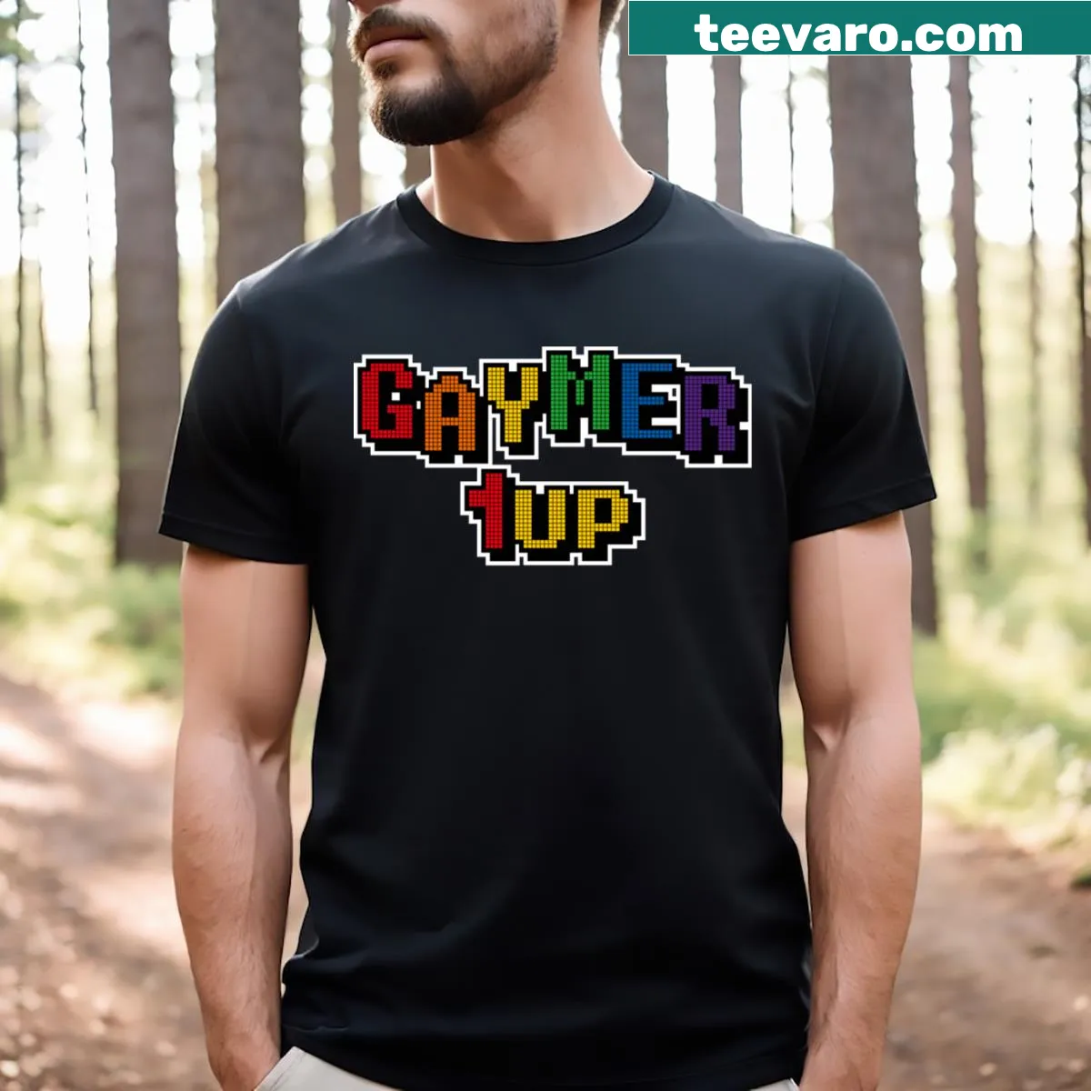 Funny gaming-themed Ready Gaymer T-shirt — on a men's t-shirt