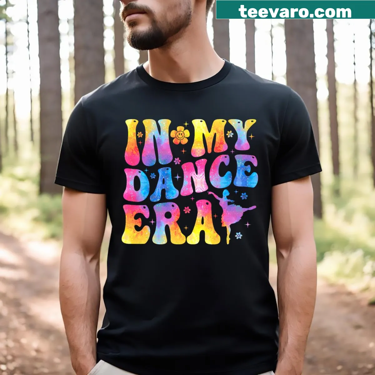 Kids ballet dancer t-shirt with playful retro design — on a men's t-shirt