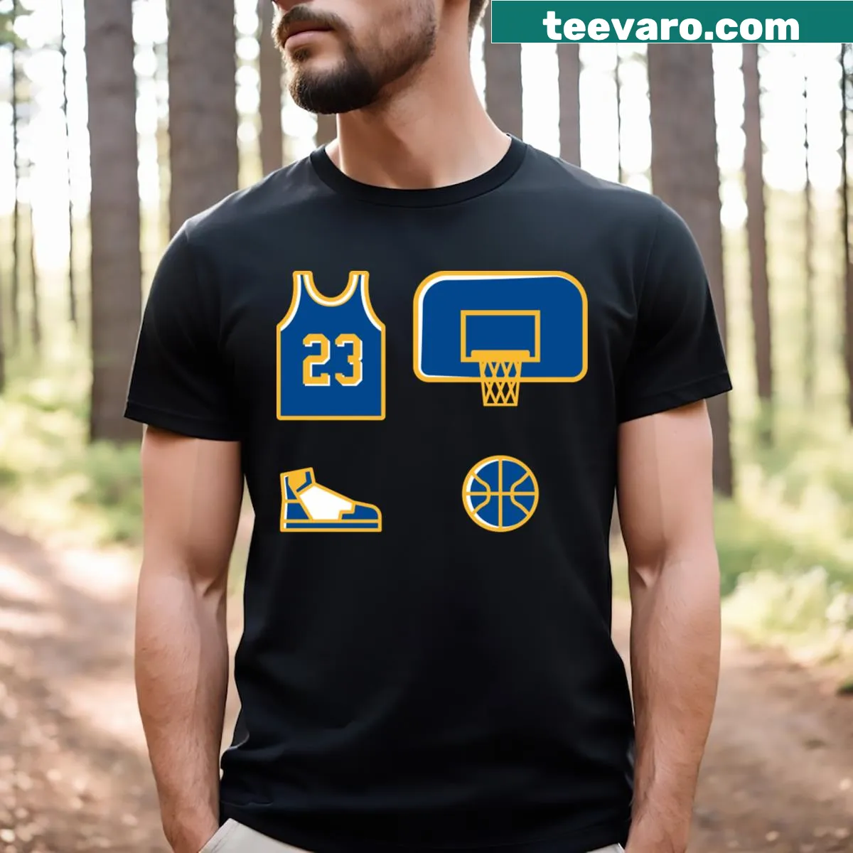 Basketball-themed T-shirt celebrating San Francisco's sports culture — on a men's t-shirt