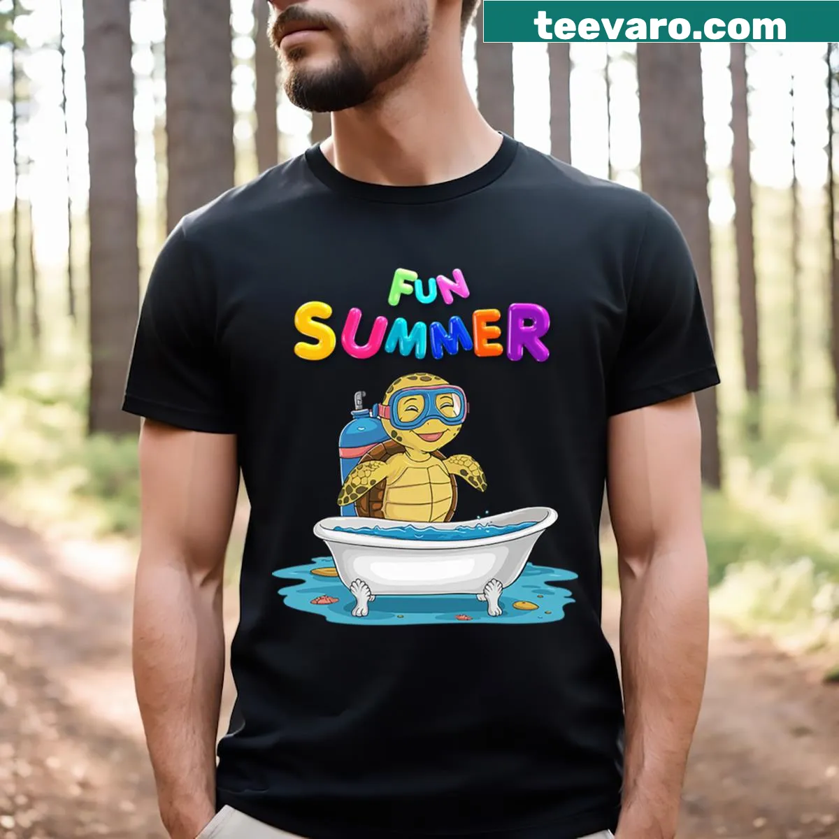 Stylized design celebrating the summer of the 80s on a T-shirt. — on a men's t-shirt