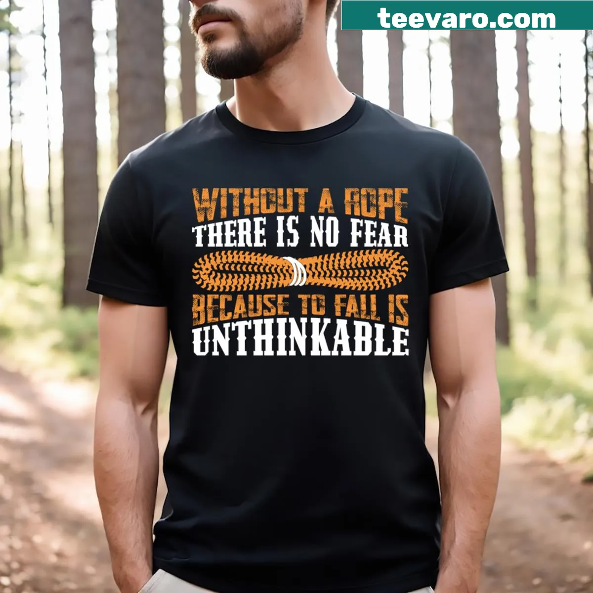 T-shirt with motivational phrase about courage and challenges — on a men's t-shirt