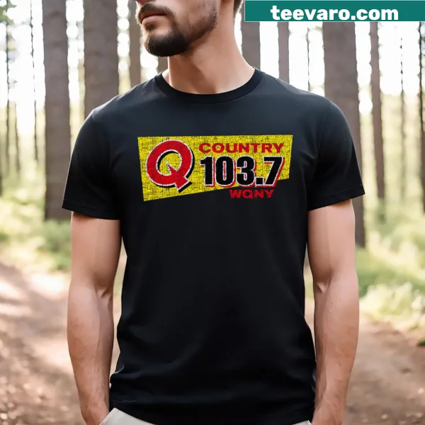 Casual tee featuring WQNY Country Radio Station logo for music lovers