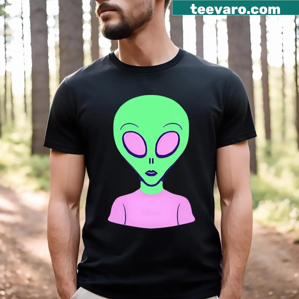 Boldly printed 'Aliens Are Real' text on T-shirt — on a men's t-shirt