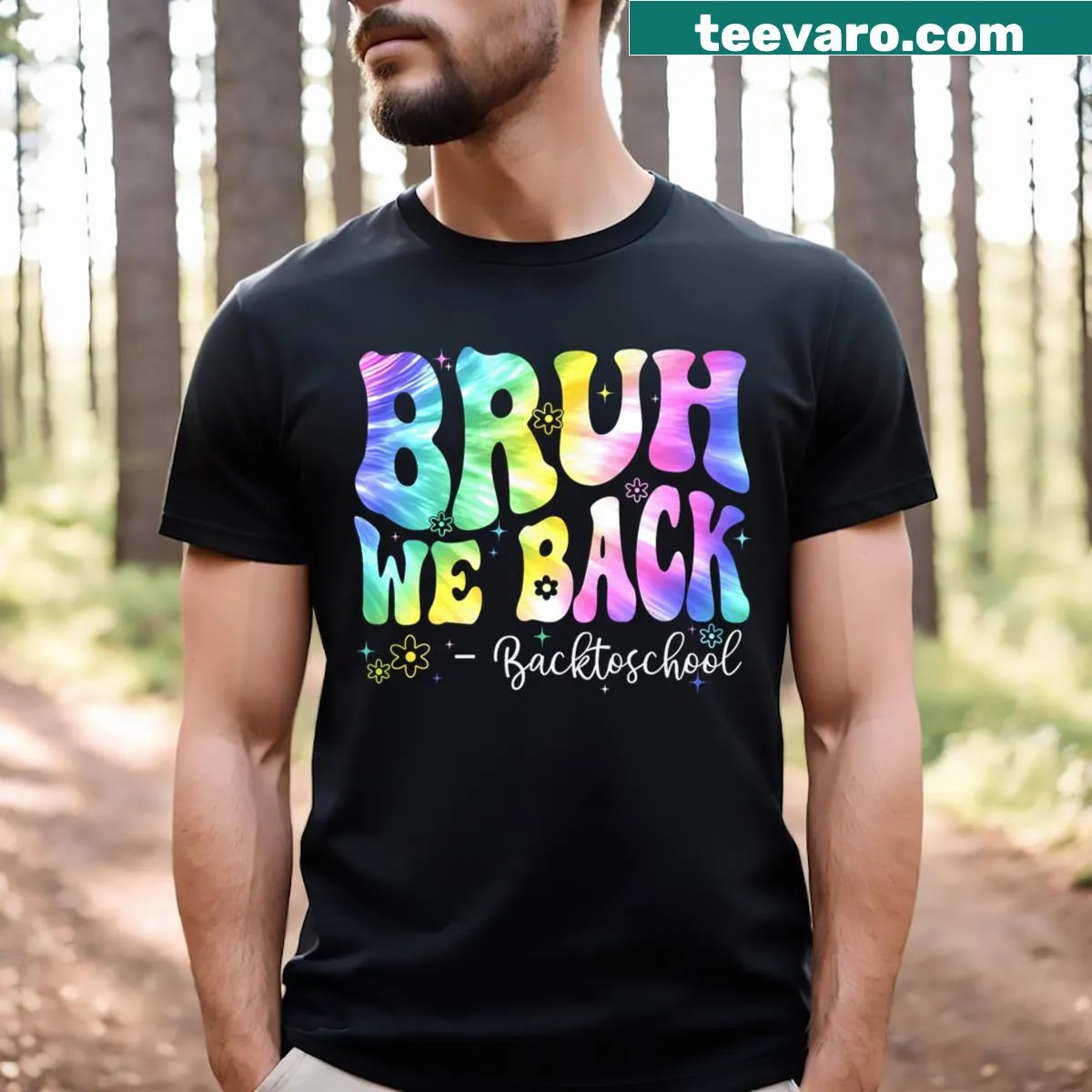 Back to school funny t-shirt with daisy design — on a men's t-shirt