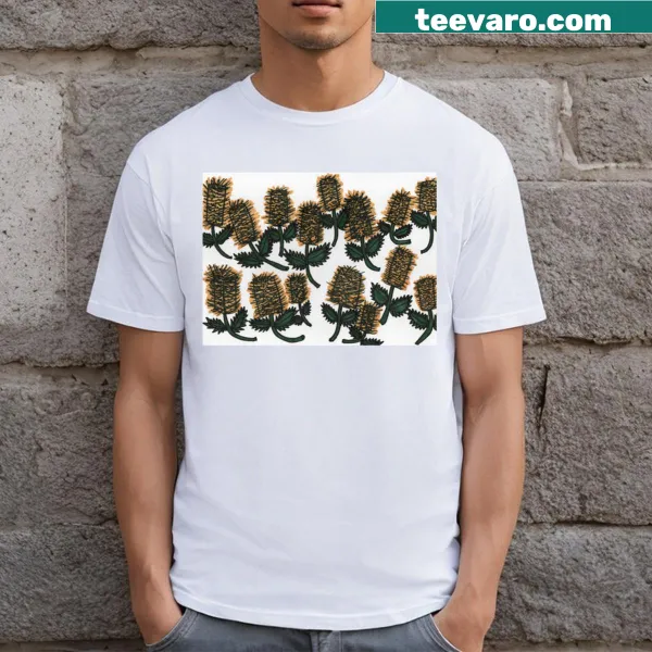 T-shirt with an artistic illustration of the Banksia plant