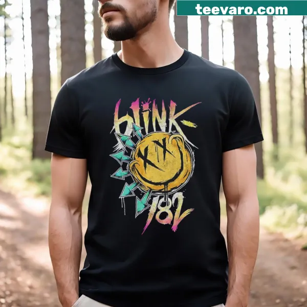 Retro concert tee featuring Blink 182 graphics for fans