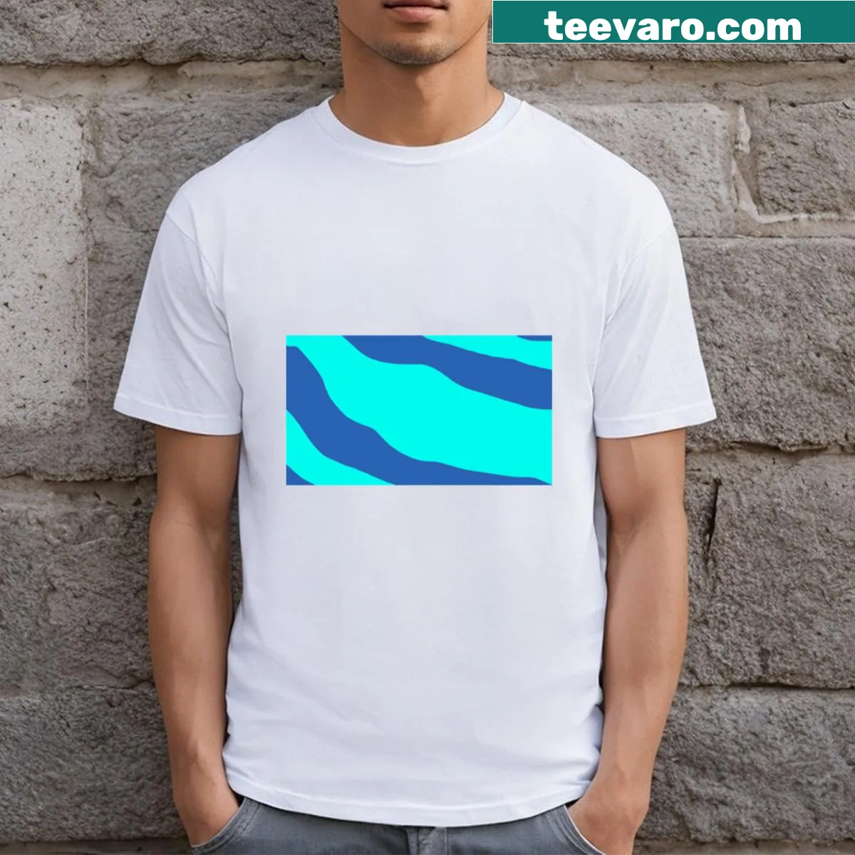 Serene T-shirt featuring ocean-inspired design — on a men's t-shirt