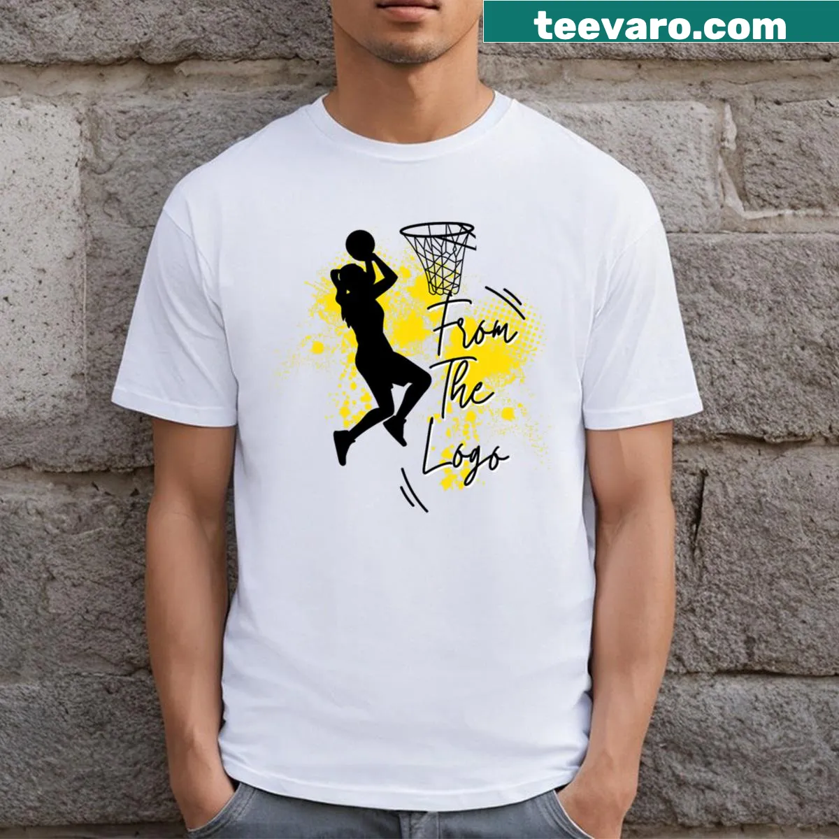 Simple logo design t-shirt representing Clark Apparel — on a men's t-shirt