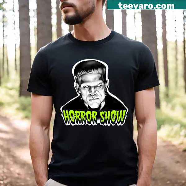 Horror-themed graphic on T-shirt.