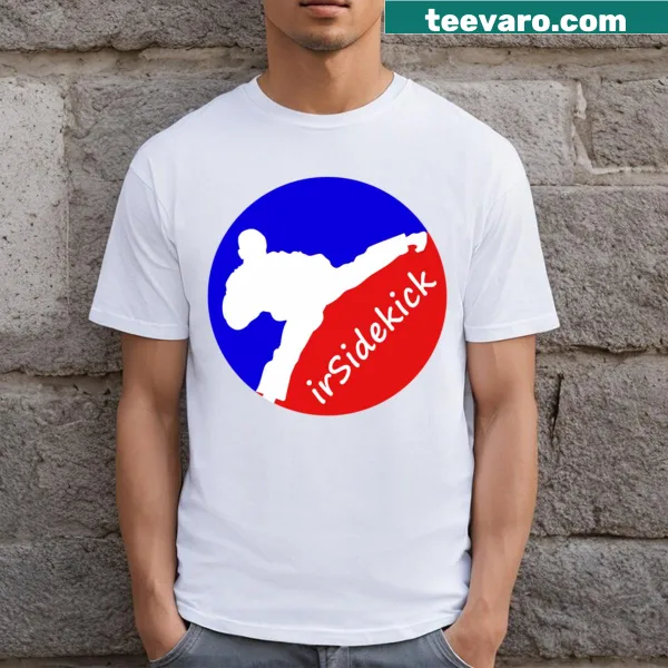Illustrated T-shirt featuring the word 'Irsidekick' in a playful font