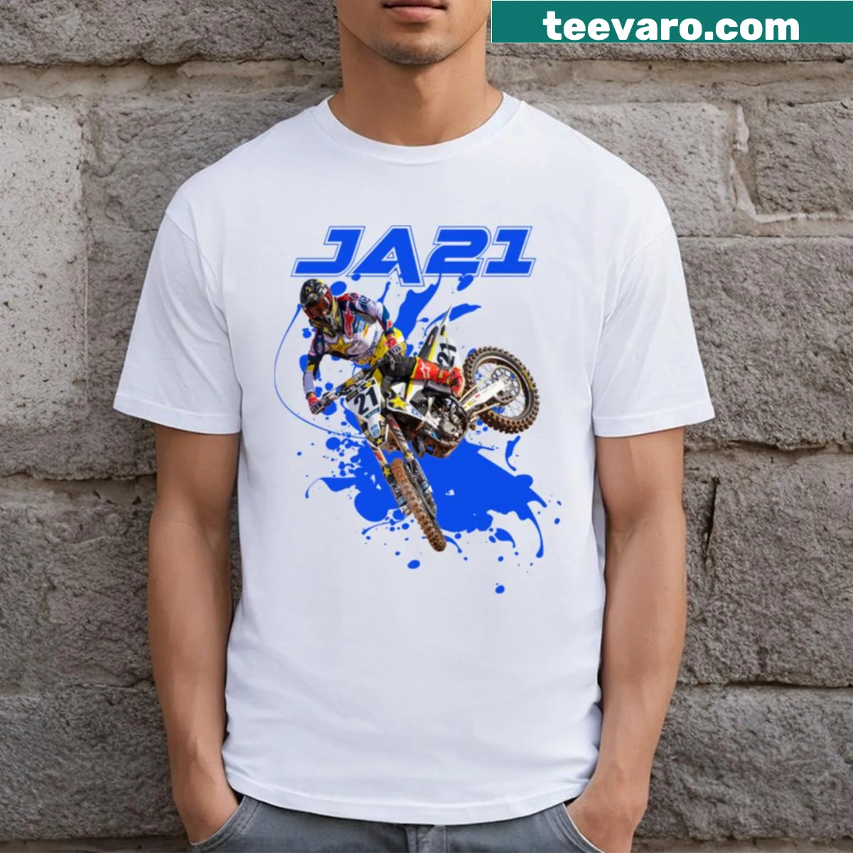 Motocross T-shirt featuring the name 'Jason Anderson' in bold text — on a men's t-shirt